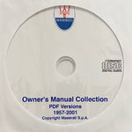 1957-2001 Maserati Owner's Manual Collection