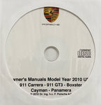 2010 Porsche 911 Carrera-911GT3-Boxster-Cayman-Panamera USA Owner's Manuals