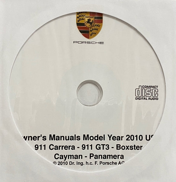 2010 Porsche 911 Carrera-911GT3-Boxster-Cayman-Panamera USA Owner's Manuals