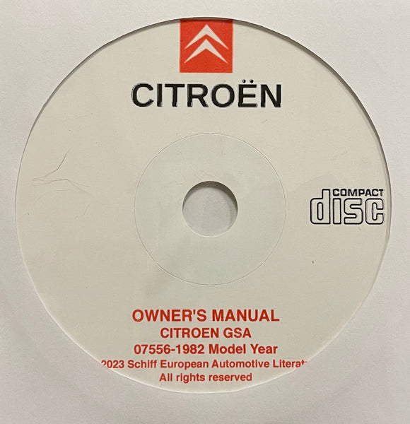 1982 Citroen GSA Owner's Manual
