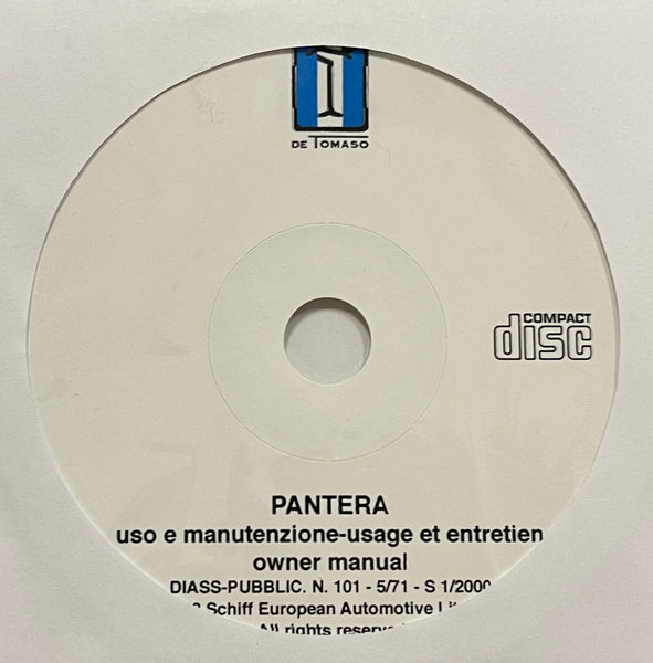1971-1972 deTomaso Pantera Owner's Manual
