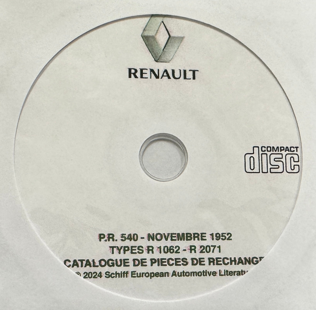 1948-1952 Renault 4cv Types R.1062-R.2071 Parts Catalog on D – Schiff ...