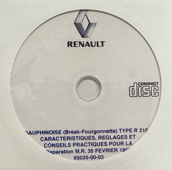 1956-1960 Renault Dauphinoise Break and Fourgonnette Type R2101 models Workshop Manual in FRENCH