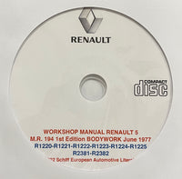 1976-1983 Renault 5 and Le Car BODYWORK Workshop Manual