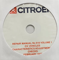 1974-1985 Citroen CX Series 1 Workshop Manual