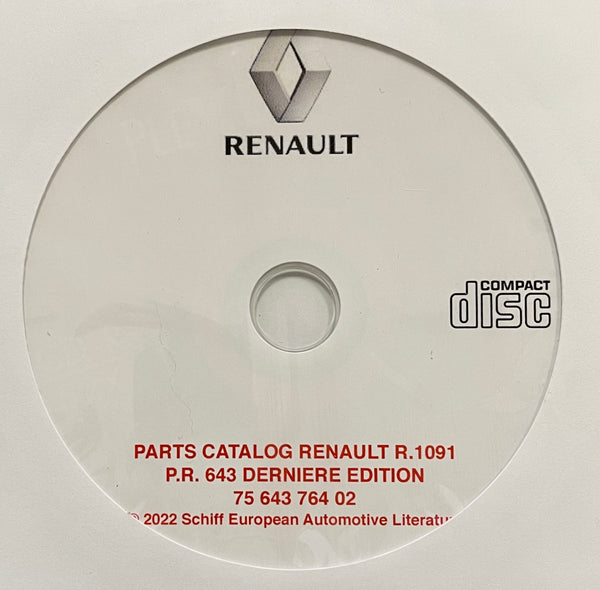 1960-1961 Renault Dauphine Gordini R1091 Models Parts Catalog