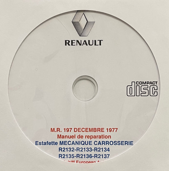 1962-1980 Renault estafette Types R2132-R2137 Workshop Manual in FRENCH