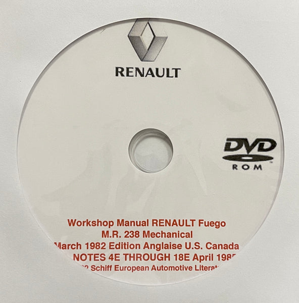1980-1986 Renault Fuego Mechanical Workshop Manual
