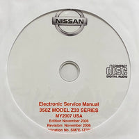 2007 Nissan 350Z Model Z33 Series USA Workshop Manual