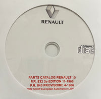 1965-1971 Renault 10 Model R1190 Parts Catalog
