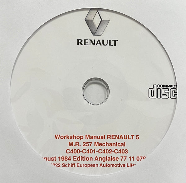 1984-1987 Renault 5 (2nd Generation) MECHANICAL Workshop Manual