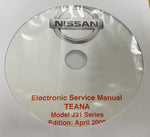 2003-2008 Nissan Teana Model J31 series Workshop Manual