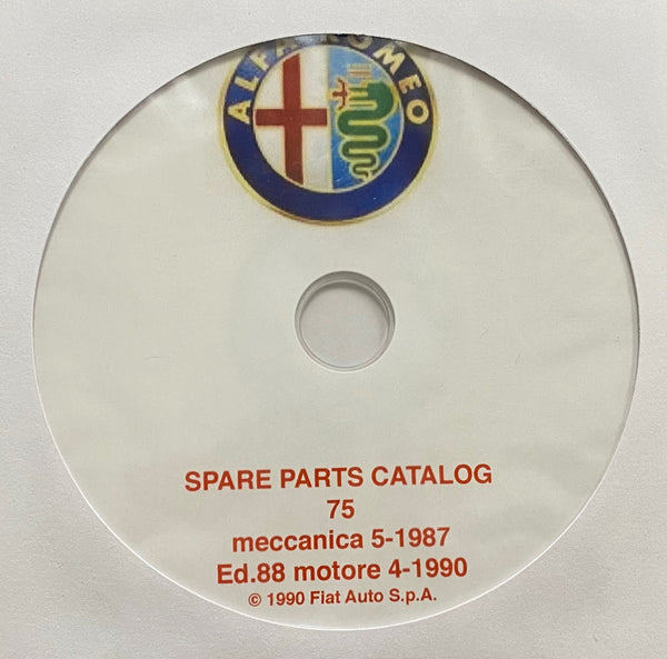 1988 Alfa Romeo 75 Mechanical Parts Catalog Schiff European