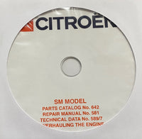 1970-1975 Citroen SM Model Parts Catalog and Workshop Manual