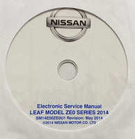 2014 Nissan Leaf Model ZE0 Series US Workshop Manual