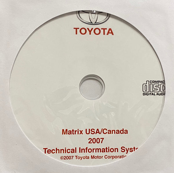 2007 Toyota Matrix USA and Canada Workshop Manual
