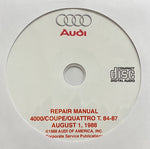 1984-1987 Audi 4000, Coupe, Quattro Turbo USA/Canada Workshop Manual