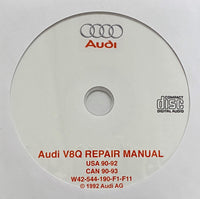 1990-1993 Audi V8 Quattro USA and Canada models Workshop Manual