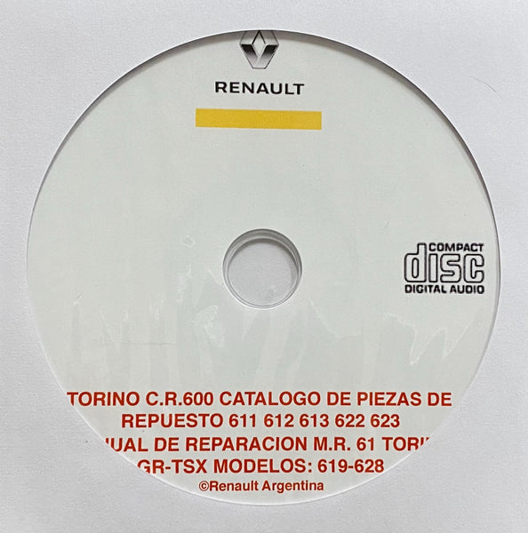 1975-1981 Renault Torino Parts Catalog and Workshop Manual (Spanish Text)