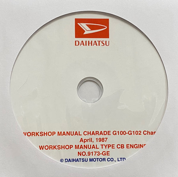 1988-1993 Daihatsu Charade G100-G102 Workshop Manual