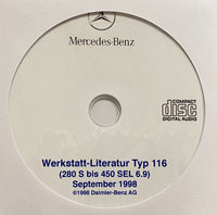 1973-1980 Mercedes-Benz 280S-450SEL 6.9 (W116) Workshop Manual in German