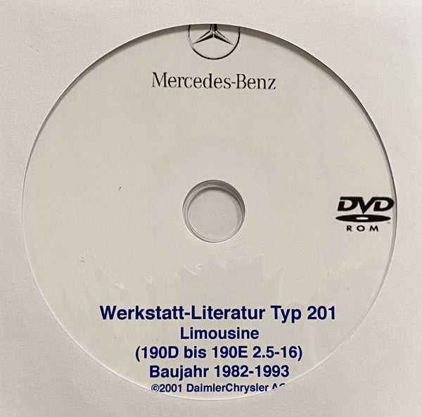 1982-1993 Mercedes-Benz 190D-190E 2.5-16 (W201) Workshop Manual in GERMAN