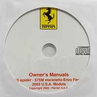 2003 Ferrari 360 spider-575M maranello-Enzo Ferrari USA Owner's Manuals