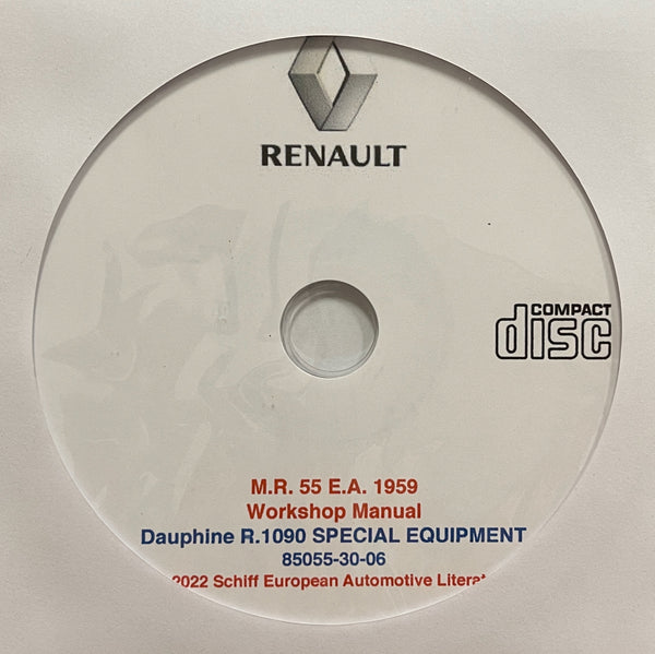 1959 Renault Dauphine R. 1090 Special Equipment Workshop Manual Supplement