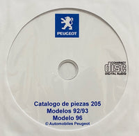 1992-1996 Peugeot 205 Parts Catalog in Spanish