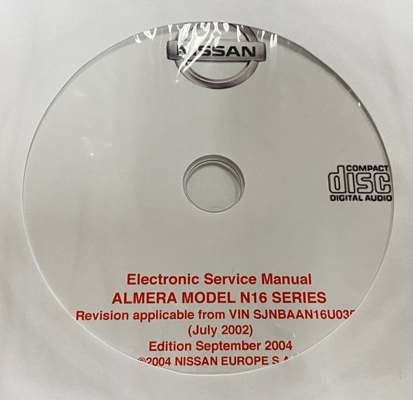 2000-2006 Nissan Almera N16 Series Workshop Manual