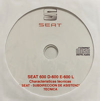 1957-1973 Seat 600D, 600E and 600L Technical Characteristics Manual in Spanish