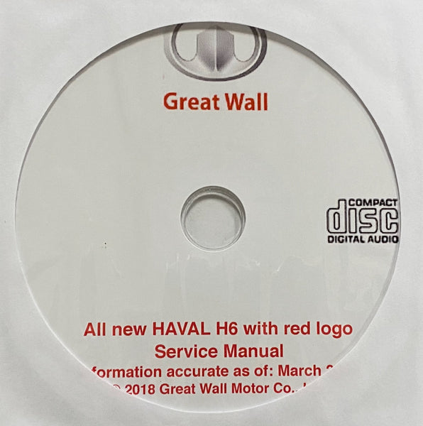2017-on Great Wall new Haval H6 with red logo Workshop Manual