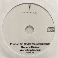 2008-2009 Pontiac G8 Owner's Manuals and Workshop Manual