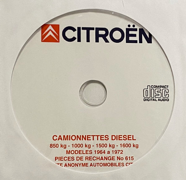 1964-1972 Citroen H Van Diesel Parts Catalog