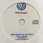 2013-2015 VW Beetle Owner's Manuals