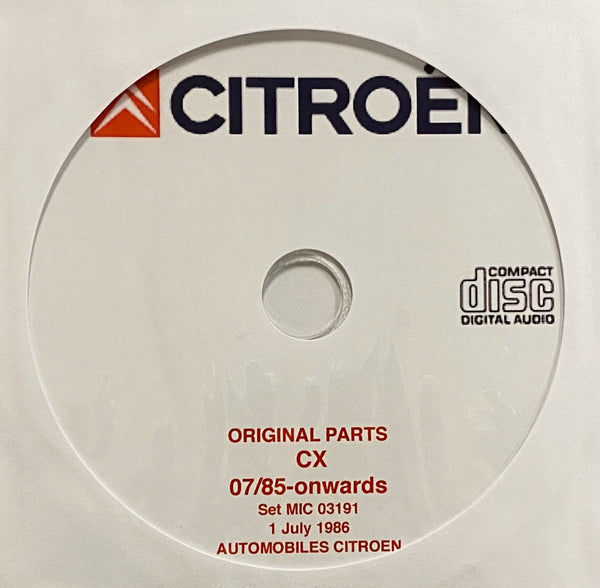 1986-1991 Citroen CX Parts Catalog