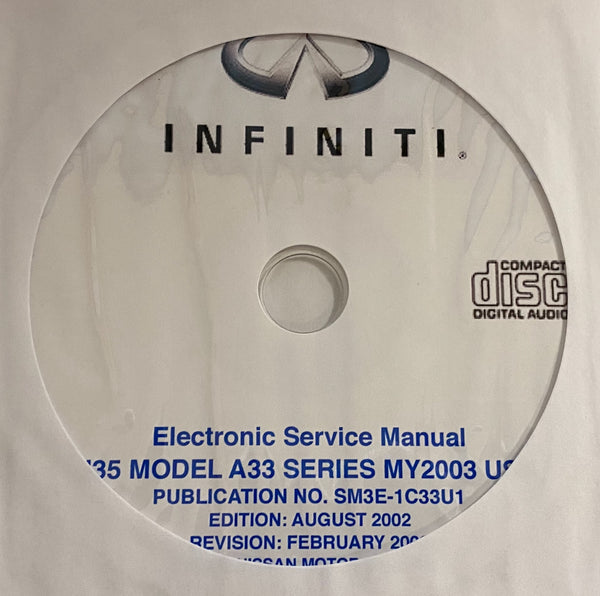 2003 Infiniti I35 Model A33 Series US Workshop Manual