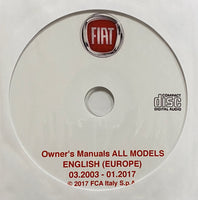 2003-2017 Fiat All Models European Spec Owner's Manual Collection
