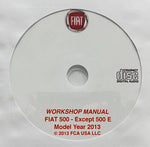 2013 Fiat 500 (except 500 E) USA Workshop Manual