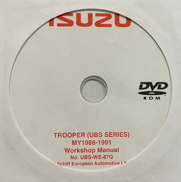 1986-1991 Isuzu Trooper UBS Series Workshop Manual