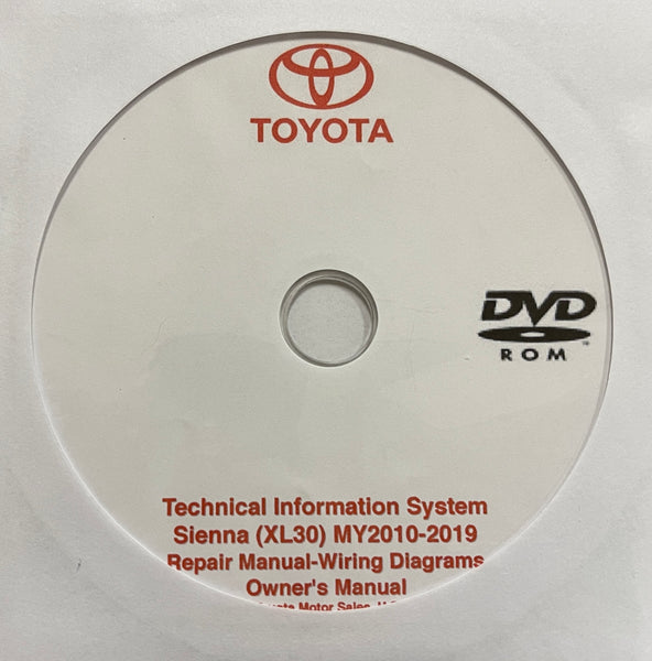 2010-2019 Toyota Sienna Owner's Manual + Workshop Manual + Wiring Diagrams
