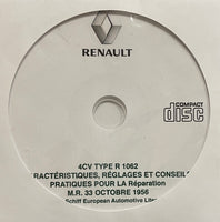 1950-1961 Renault 4cv Type R.1062 Workshop Manual in FRENCH
