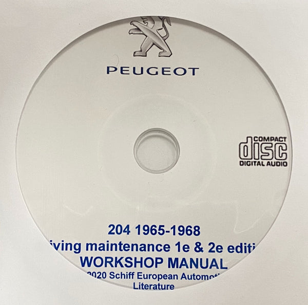 1965-1968 Peugeot 204 Owner's Handbooks and Workshop Manual