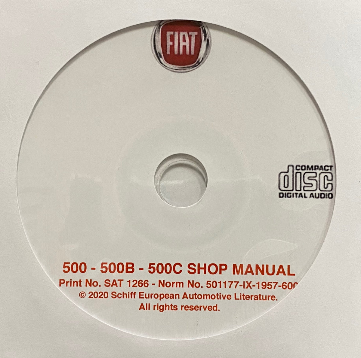 1936-1955 Fiat 500-500B-500C (Topolino) Shop Manual on Disc – Schiff ...